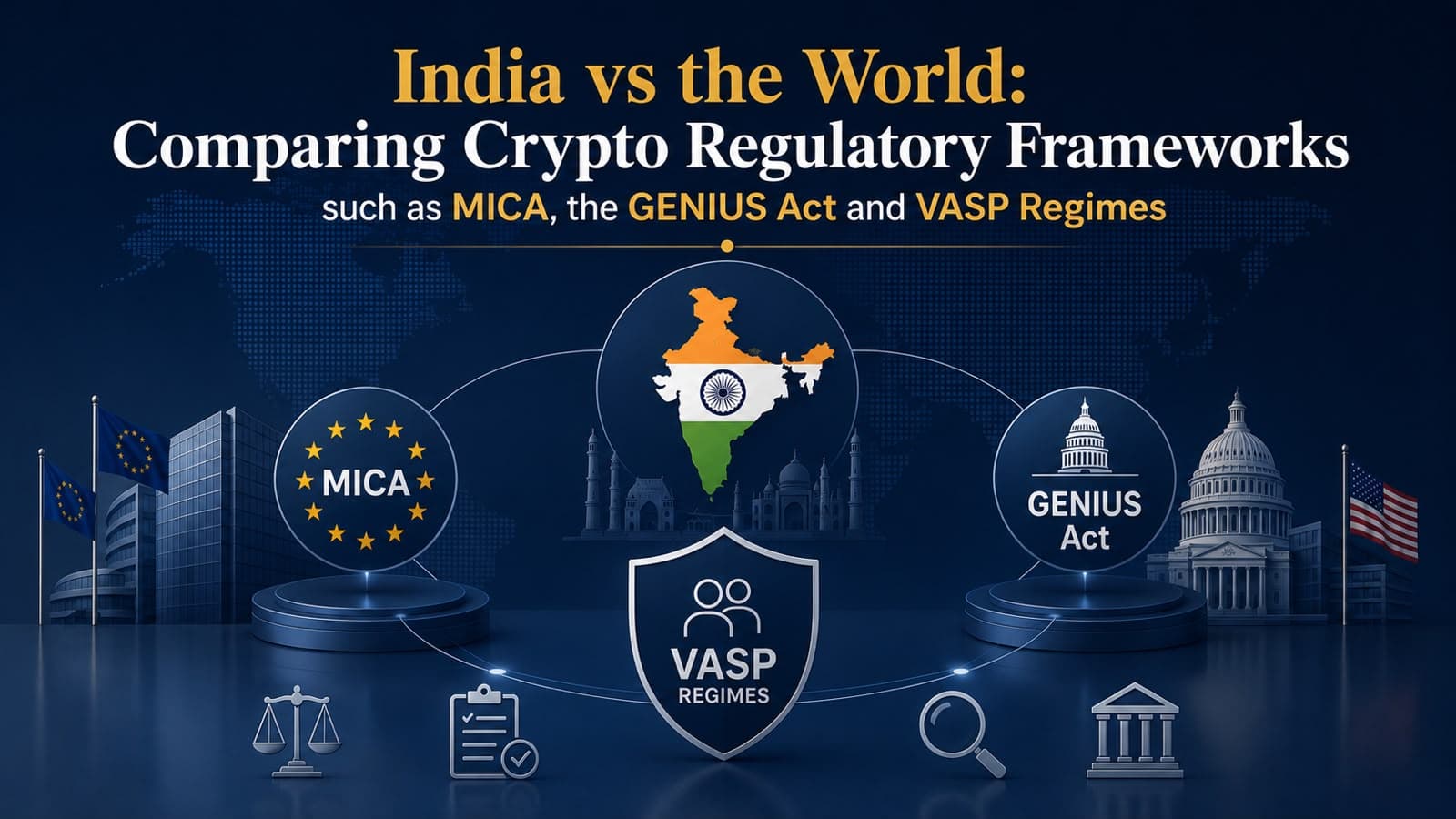 India vs the World: Comparing Crypto Regulatory Frameworks such as MICA, the GENIUS Act and VASP Regimes